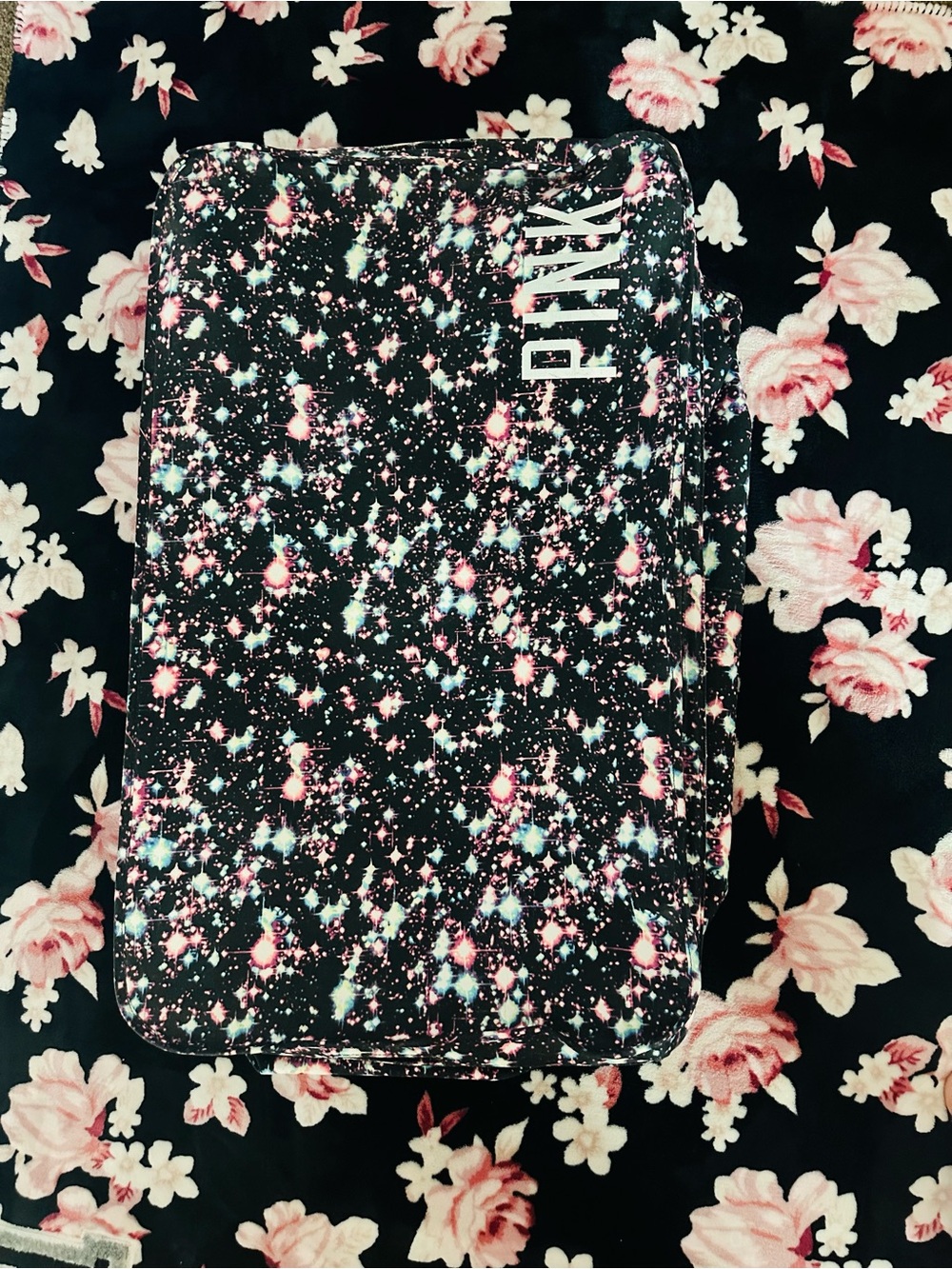 PINK Victoria's Secret Black Pink and Blue Galaxy Dorm Bin